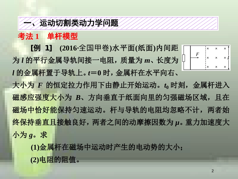 （新课标）高考物理总复习 第十章 电磁感应 第61课时 电磁感应中的动力学问题（题型研究课）优质课件_第2页