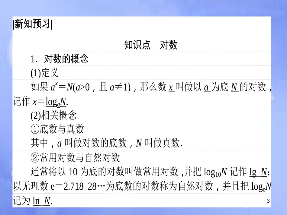 高中数学 第二章 基本初等函数（Ⅰ）2.2 对数函数 2.2.1 对数与对数运算 2.2.1.1 对数课件 新人教A版必修1_第3页