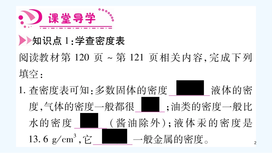 （江西专版）2018年八年级物理上册 5.3密度知识的应用（第1课时）习题优质课件 （新版）粤教沪版_第2页
