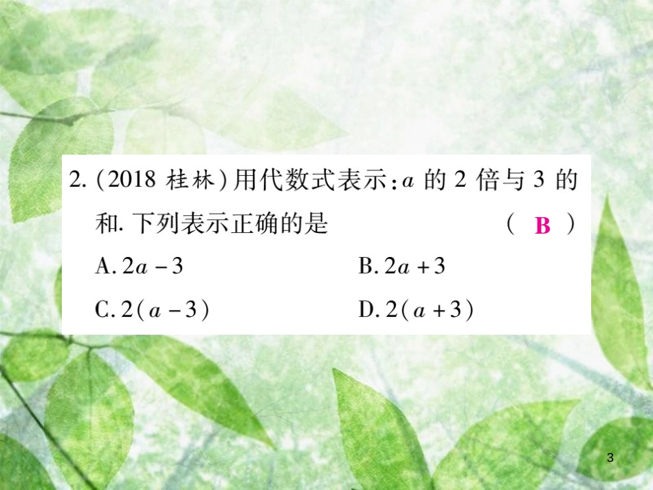 七年级数学上册 第三章 整式及其加减 3.2 代数式（第1课时）练习优质课件 （新版）北师大版_第3页