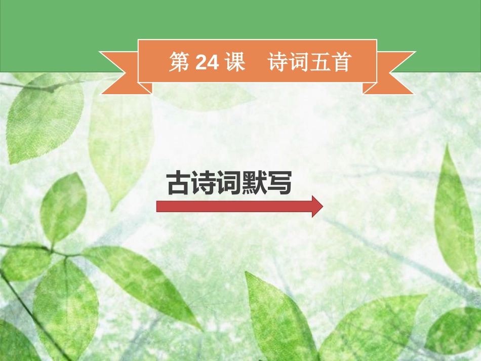 八年级语文上册 第六单元 第24课 诗词五首习题优质课件 新人教版_第1页
