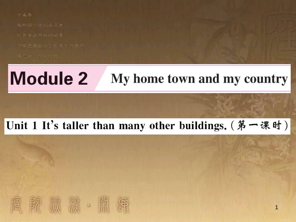 八年级英语上册 Moudle 2 My home town and my country习题优质课件 （新版）外研版_第1页