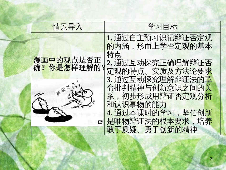 高中政治 第三单元 思想方法与创新意识 第十课 第一框 树立创新意识是唯物辩证法的要求优质课件 新人教版必修4_第3页