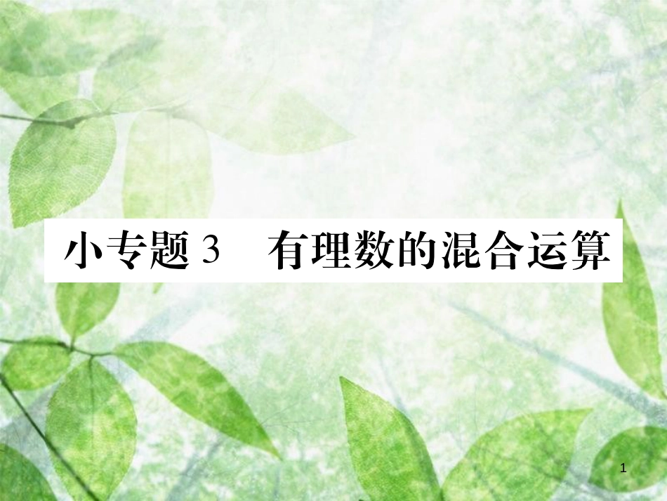 七年级数学上册 小专卷3 有理数的混合运算优质课件 （新版）华东师大版_第1页