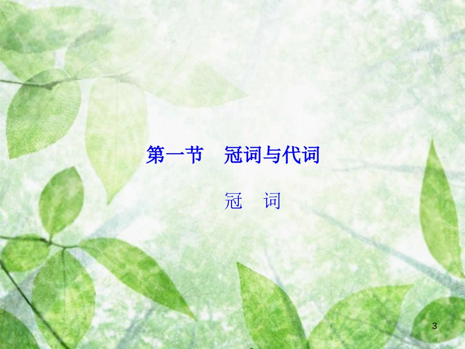 高考英语大一轮复习 第二部分 语法考点精讲 第一节 冠词与代词优质课件 新人教版_第3页