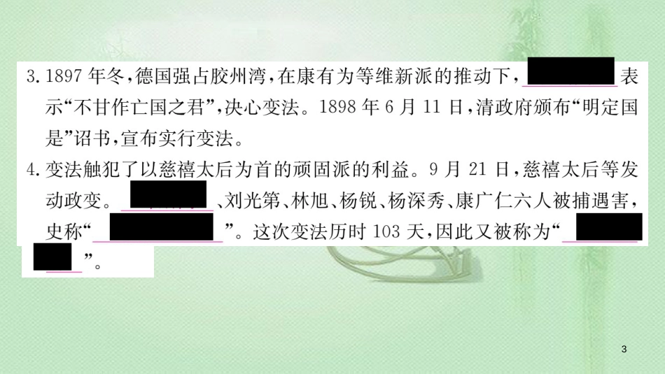 八年级历史上册 第二单元 近代化的早期探索与民族危机的加剧 6 戊戌变法优质课件 新人教版_第3页