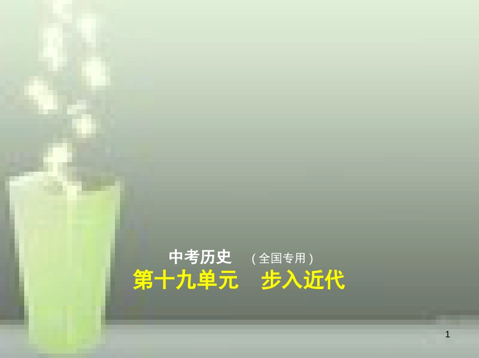 （全国通用）2019年中考历史一轮复习 第十九单元 步入近代（试卷部分）优质课件_第1页