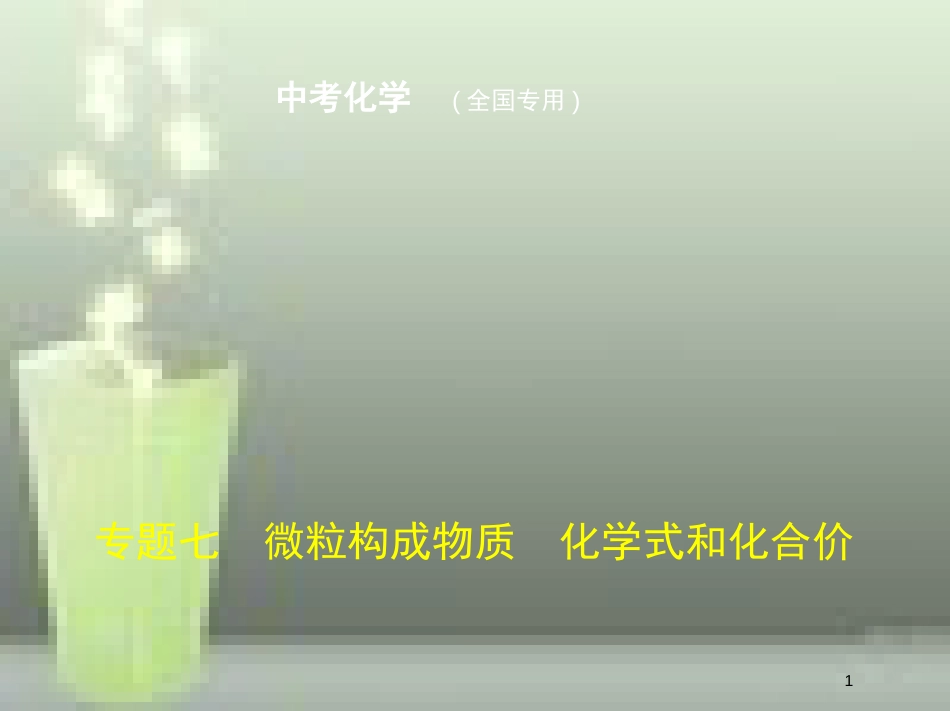 （全国版）2019年中考化学复习 专题七 微粒构成物质 化学式和化合价（试卷部分）优质课件_第1页