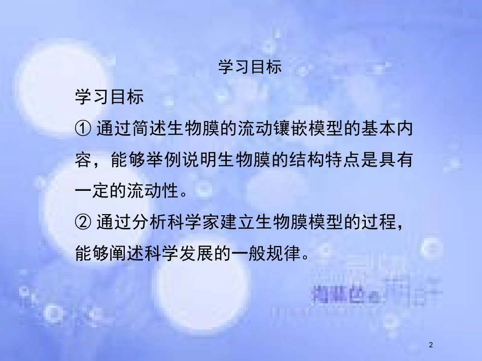 高中生物 第四章 细胞的物质输入和输出 4.2 生物膜的流动镶嵌模型课件2 新人教版必修1_第2页