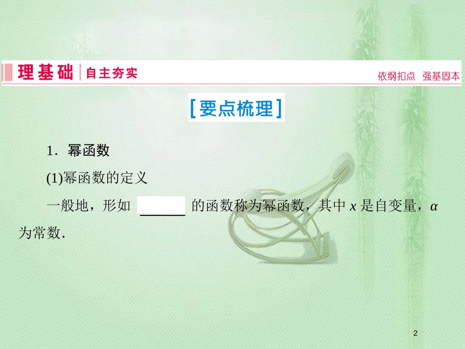 高考数学一轮复习 第二章 函数、导数及其应用 第6节 二次函数与幂函数优质课件 新人教A版_第2页