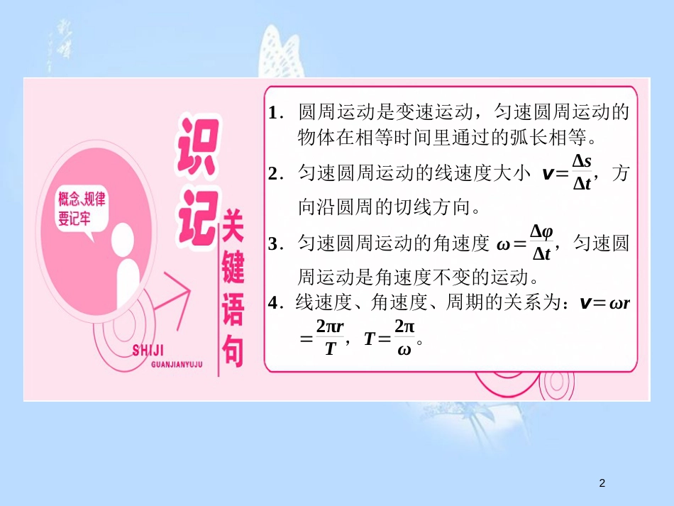 高中物理 第二章 匀速圆周运动 第1节 圆周运动课件 教科版必修2[共33页]_第2页