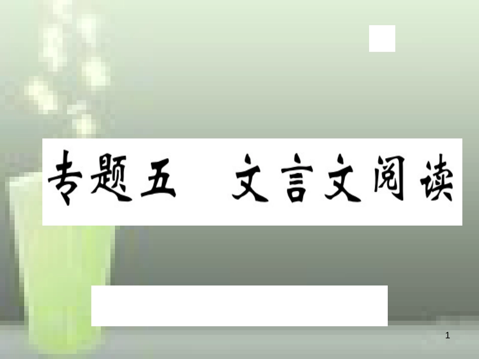 （武汉专用）八年级语文上册 专题五 文言文阅读习题优质课件 新人教版_第1页