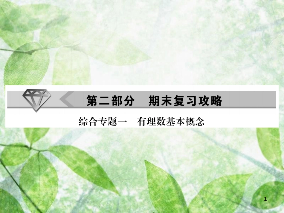 七年级数学上册 期末复习攻略 综合专卷一 有理数基本概念优质课件 （新版）华东师大版_第1页