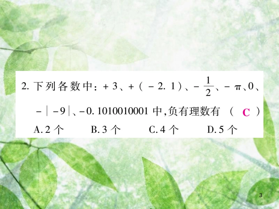 七年级数学上册 期末复习攻略 综合专卷一 有理数基本概念优质课件 （新版）华东师大版_第3页