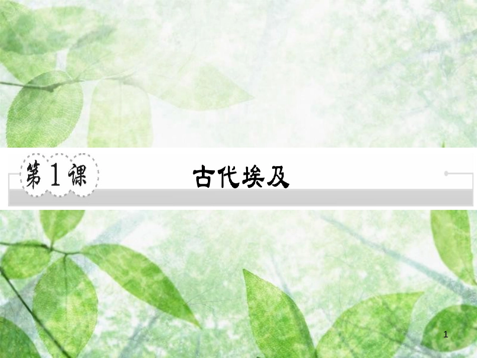 九年级历史上册 第一单元 亚非文明国家 第1课 古代埃及习题优质课件 川教版_第1页