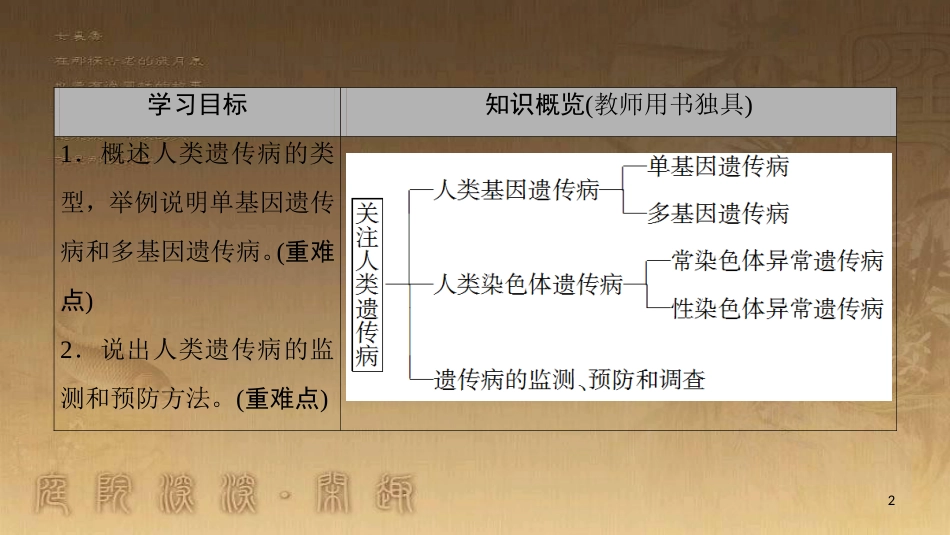 高中生物 第4章 遗传的分子基础 第5节 关注人类遗传病优质课件 苏教版必修2_第2页