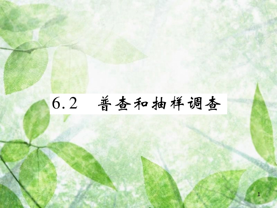 七年级数学上册 第六章 数据的收集与整理 6.2 普查和抽样调查练习优质课件 （新版）北师大版_第1页