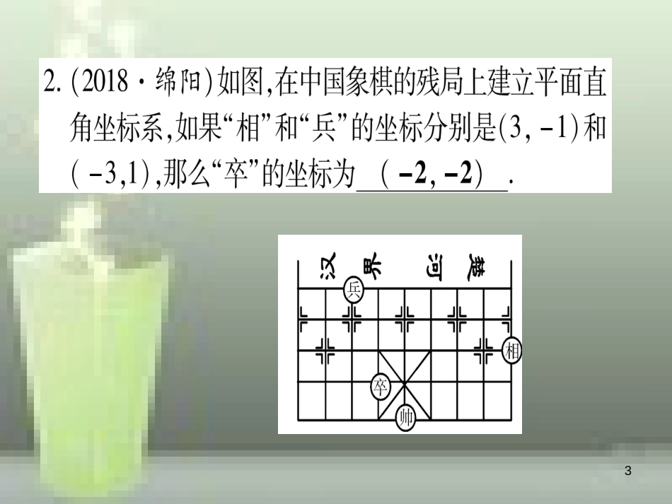 （云南专用）2019中考数学 第一轮 考点系统复习 第3章 函数 第1节 平面直角坐标系与函数作业优质课件_第3页