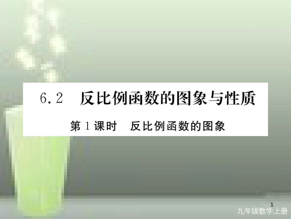 九年级数学上册 6.2 反比例函数的图象与性质 第1课时 反比例函数的图象讲练优质课件 （新版）北师大版_第1页