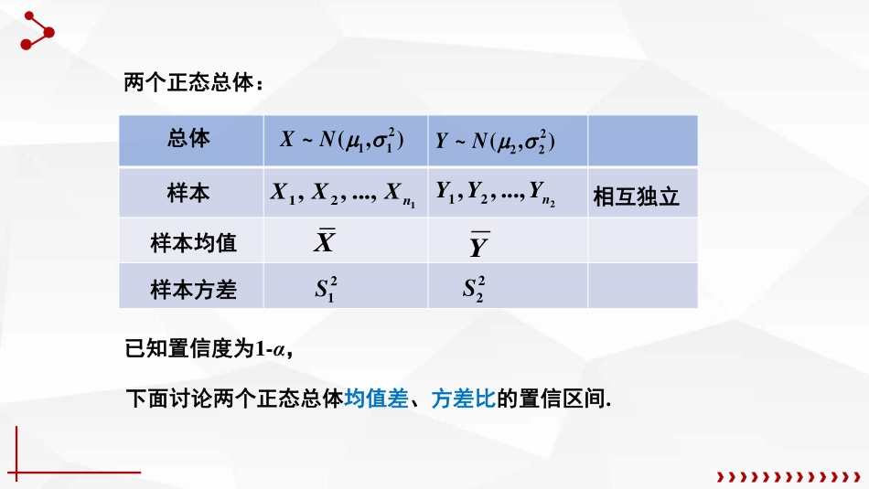 (60)--7.3.3两个正态总体均值差、方差比的置信区间_第1页