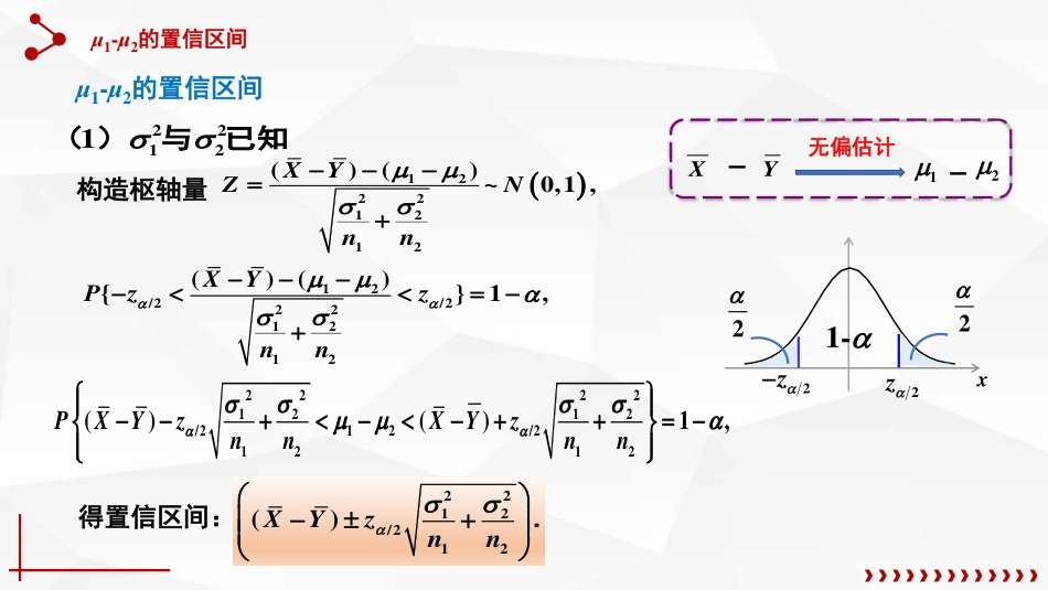 (60)--7.3.3两个正态总体均值差、方差比的置信区间_第3页