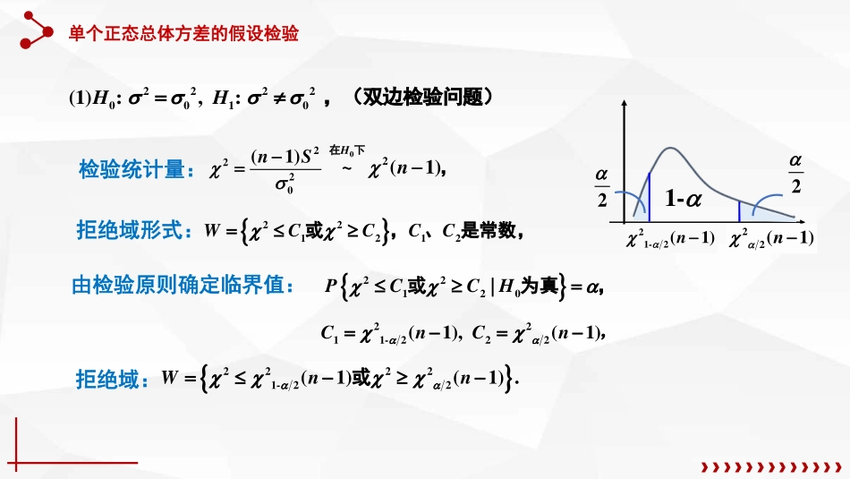 (64)--8.2.2单个正态总体方差的假设检验_第2页