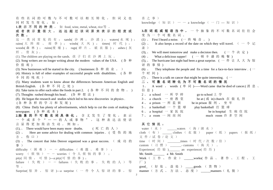 英语不可数名词归纳_第2页