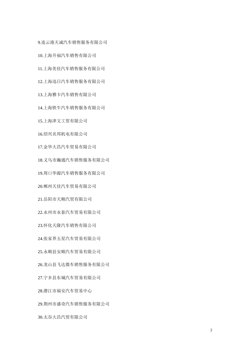 品牌汽车销售企业名单[共179页]_第2页