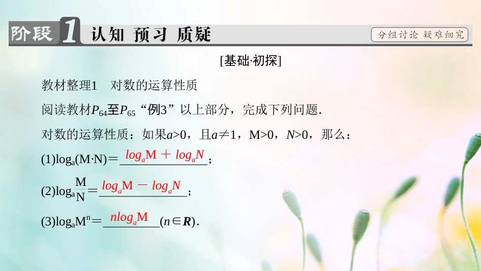高中数学 第二章 基本初等函数（Ⅰ）.. 第课时 对数的运算课件 新人教A版必修[共33页]_第3页