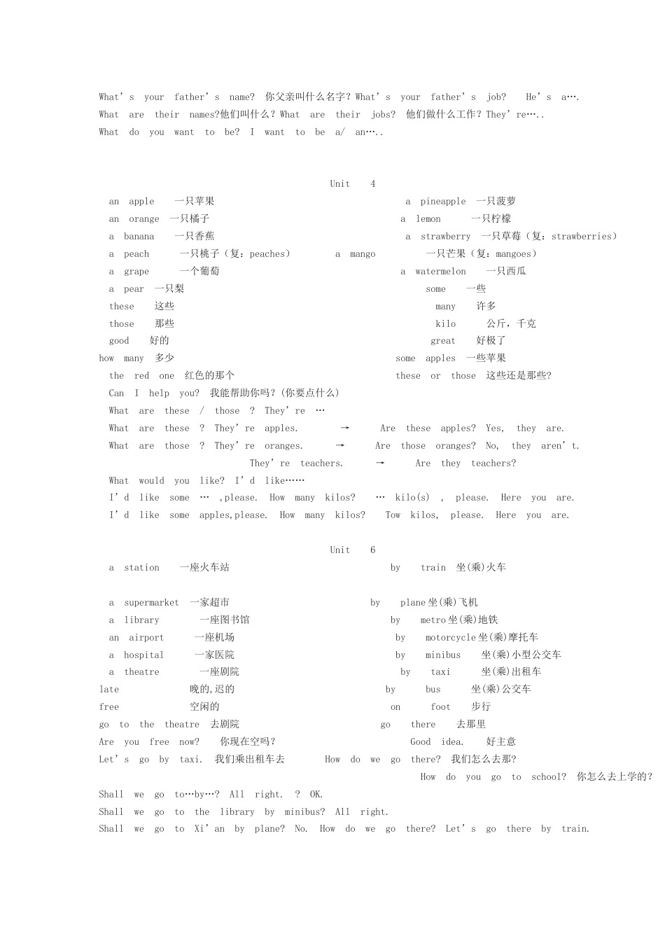 牛津小学英语4B词汇句型归纳[共5页]_第3页