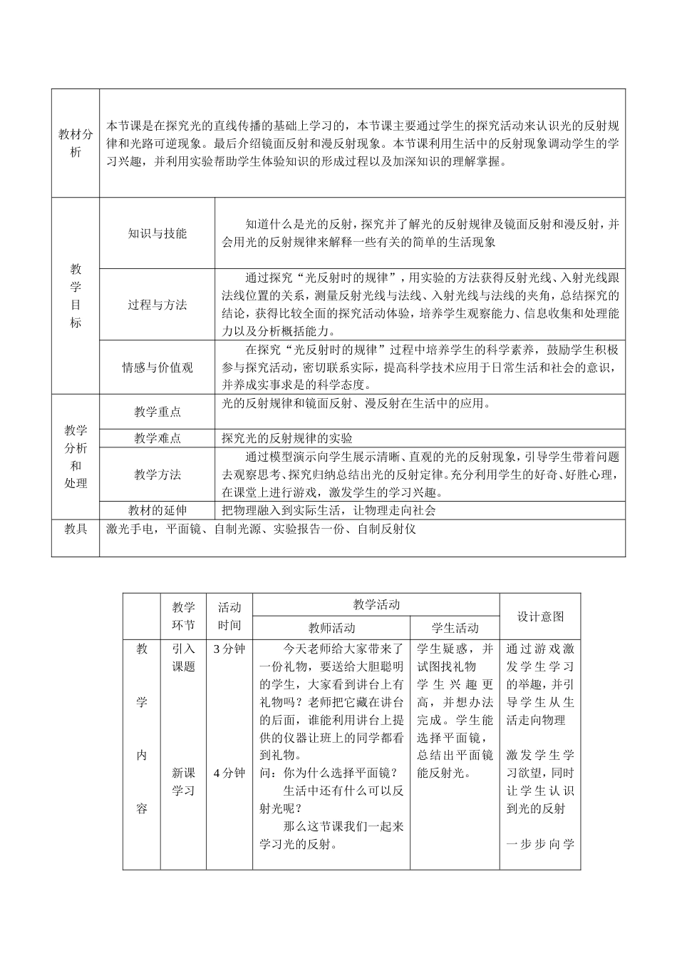 第七届全国中学物理青年教师教学大赛优秀教案（光的反射）[共7页]_第2页