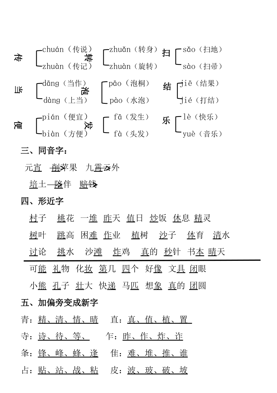 人教版二年级下册语文期中知识点汇总_第2页