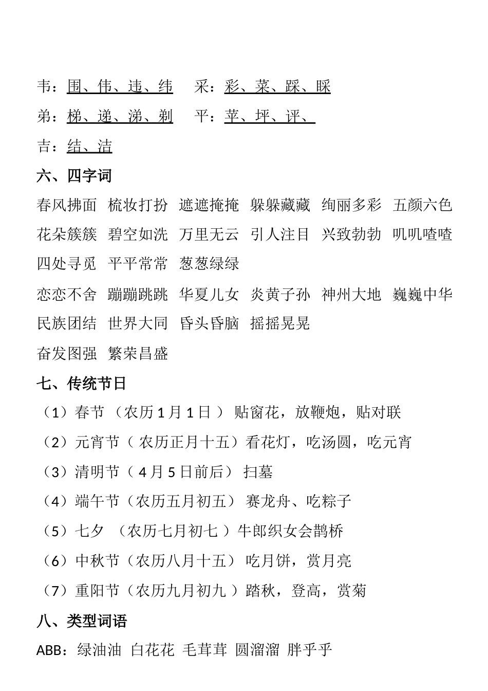 人教版二年级下册语文期中知识点汇总_第3页