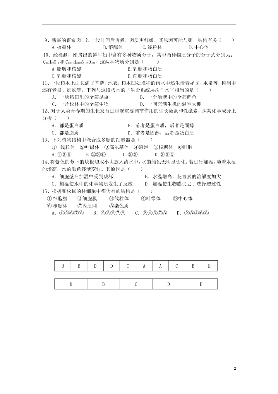 高一生物复习精练44_第2页