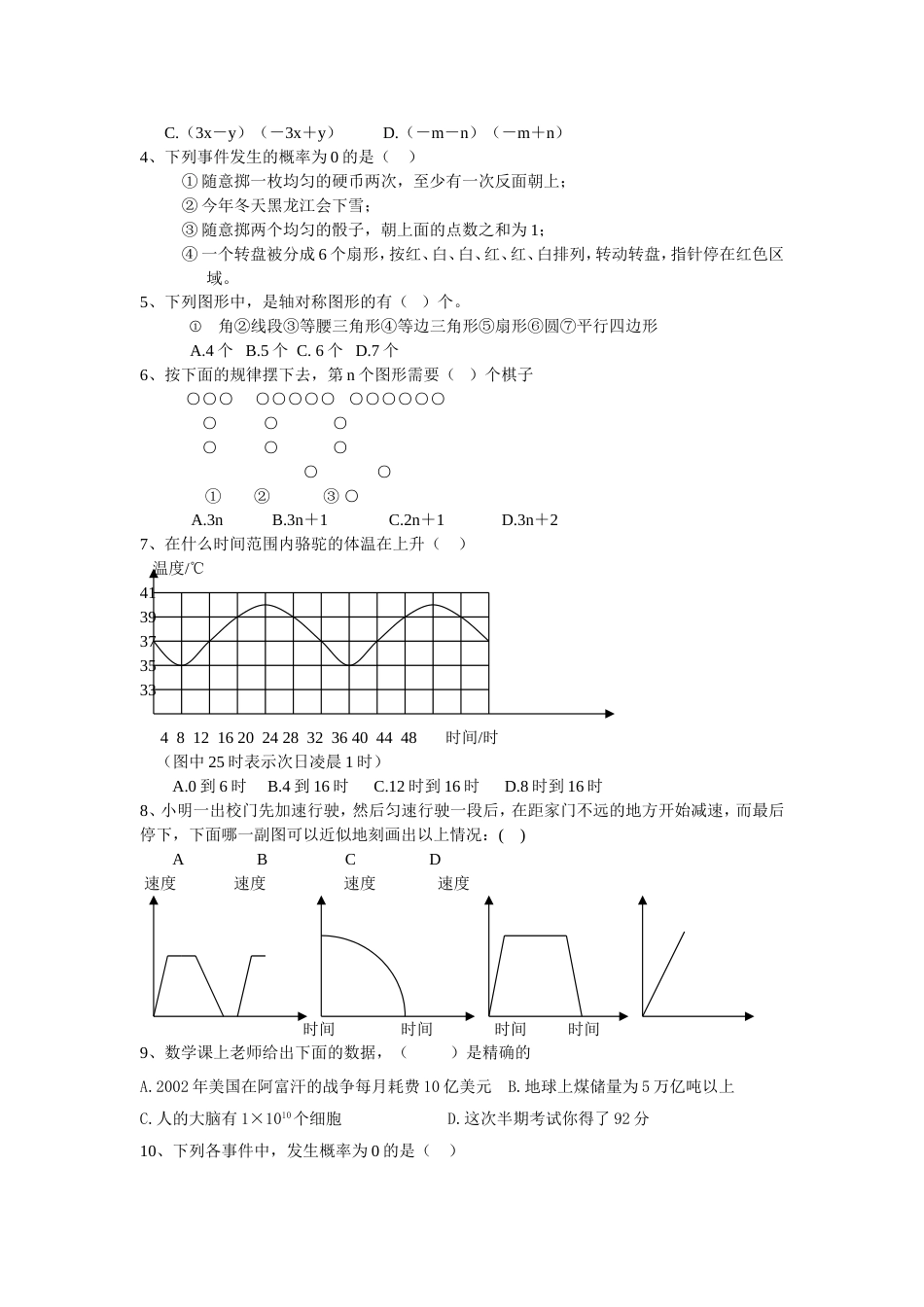 七年级（下）数学期末试卷6[共4页]_第2页
