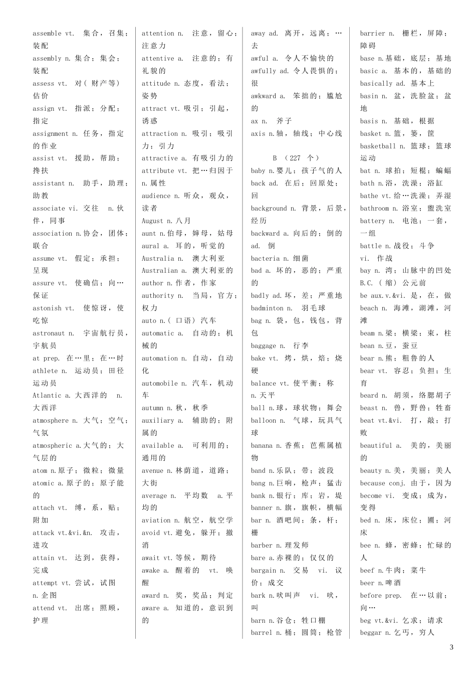英语四级词汇排版整理_第3页