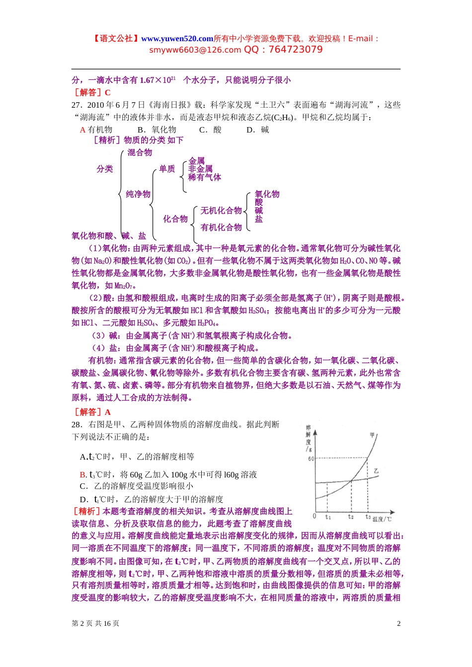 海南省中考化学试题及答案解析[共17页]_第2页