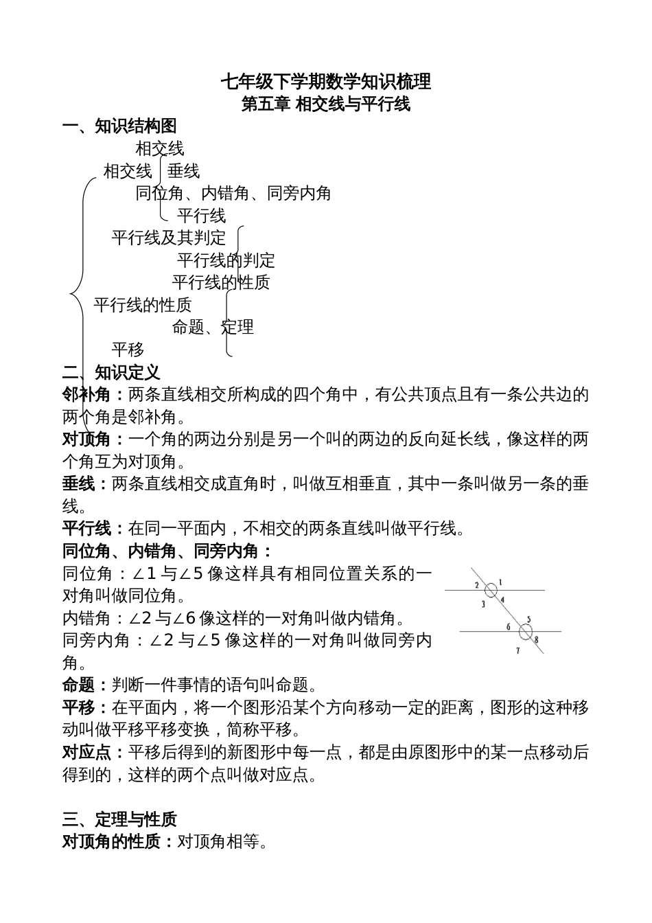 七年级下学期数学知识框架[共共17页]_第1页