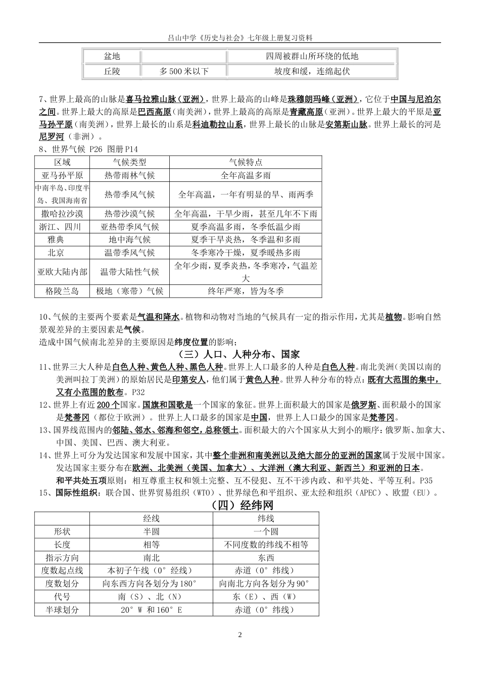 历史与社会七年级上册复习提纲[共8页]_第2页