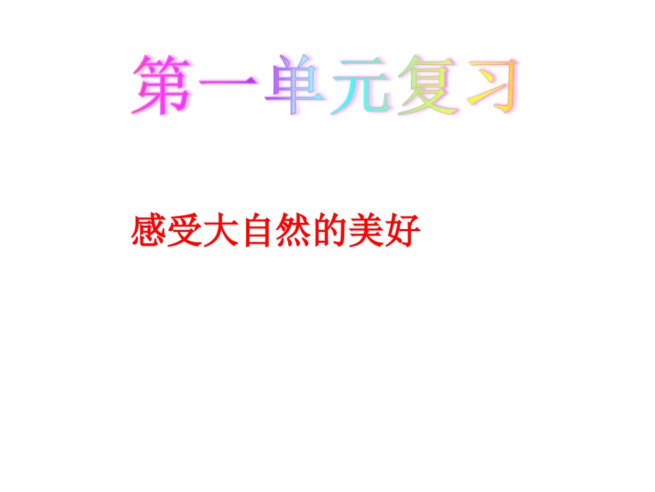 人教部编版三年级语文下册第一单元知识复习课件_第1页
