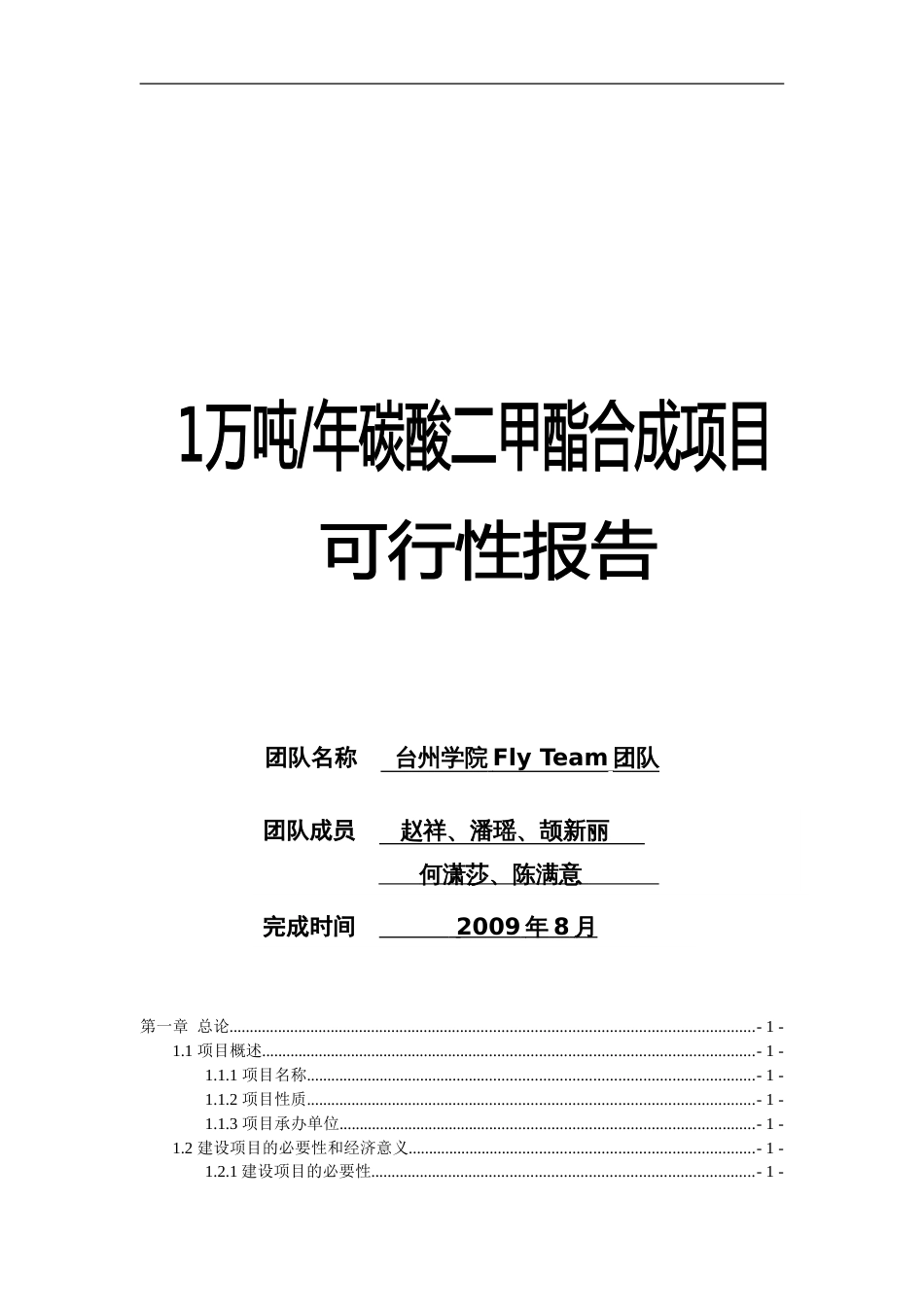 碳酸二甲酯可行性研究报告[共101页]_第1页
