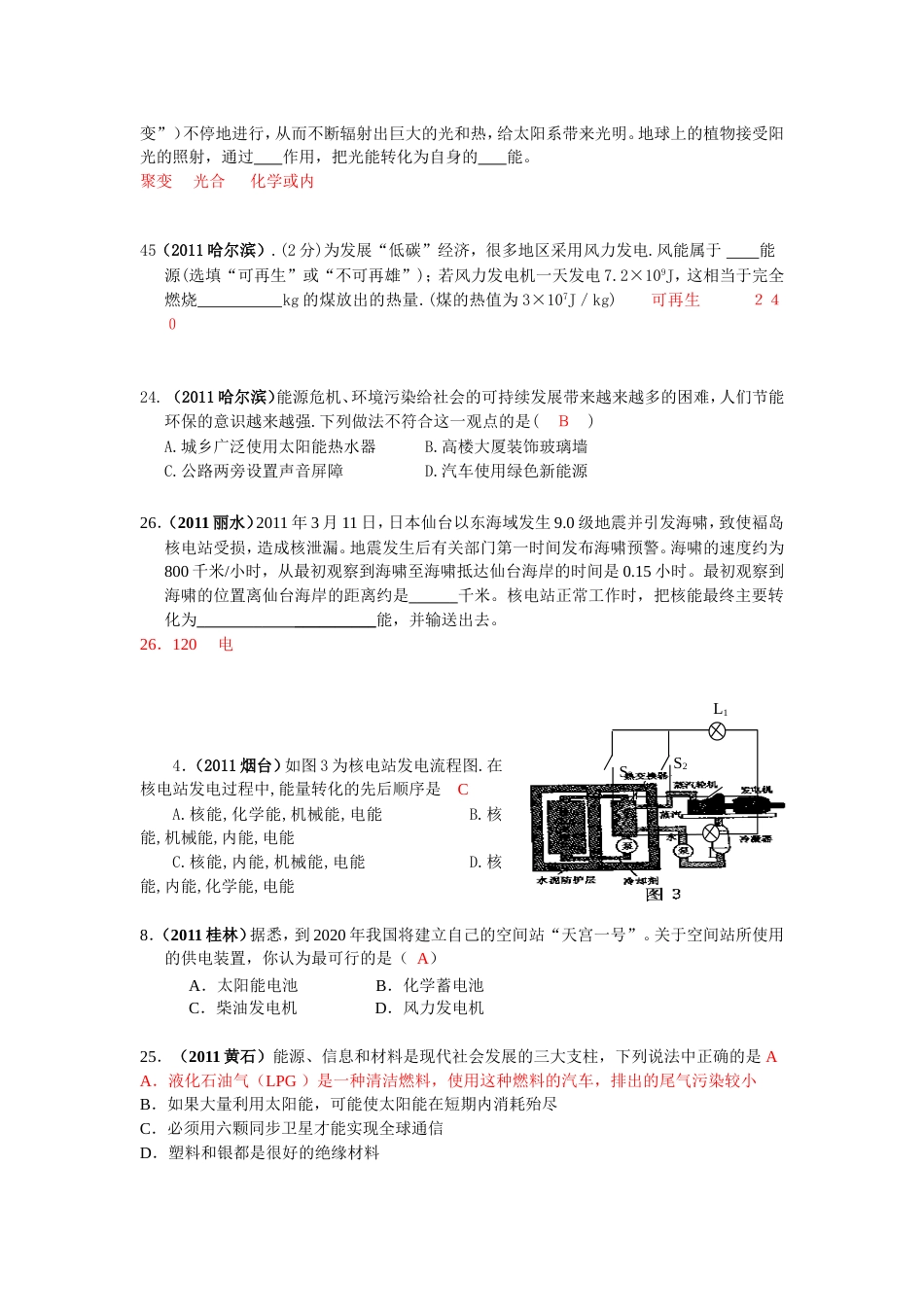 物理中考题分类汇编68套，有答案能源_第2页