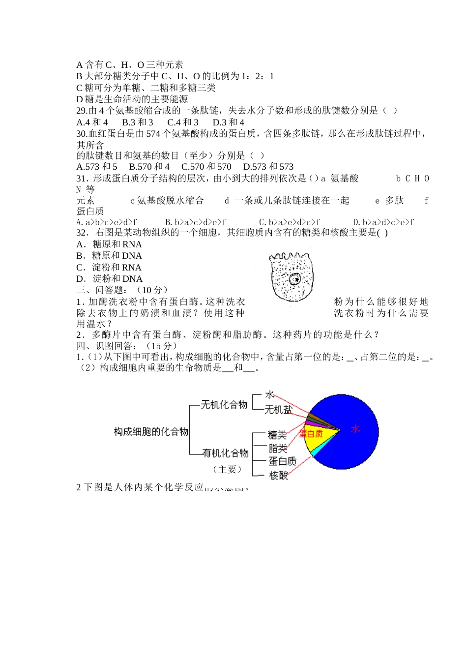 高一生命科学中考试卷[共6页]_第3页