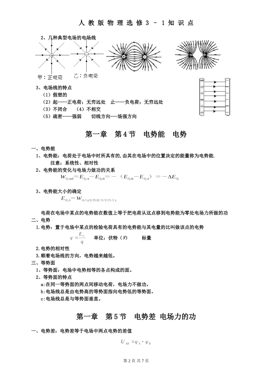 人教版高中物理选修31知识点归纳总结[共7页]_第2页