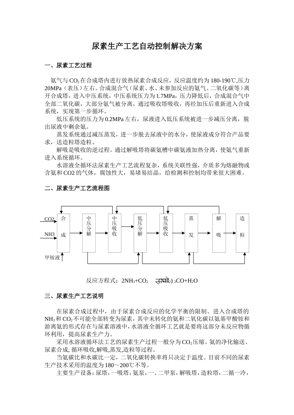 尿素生产工艺自动控制解决方案[共3页]_第1页