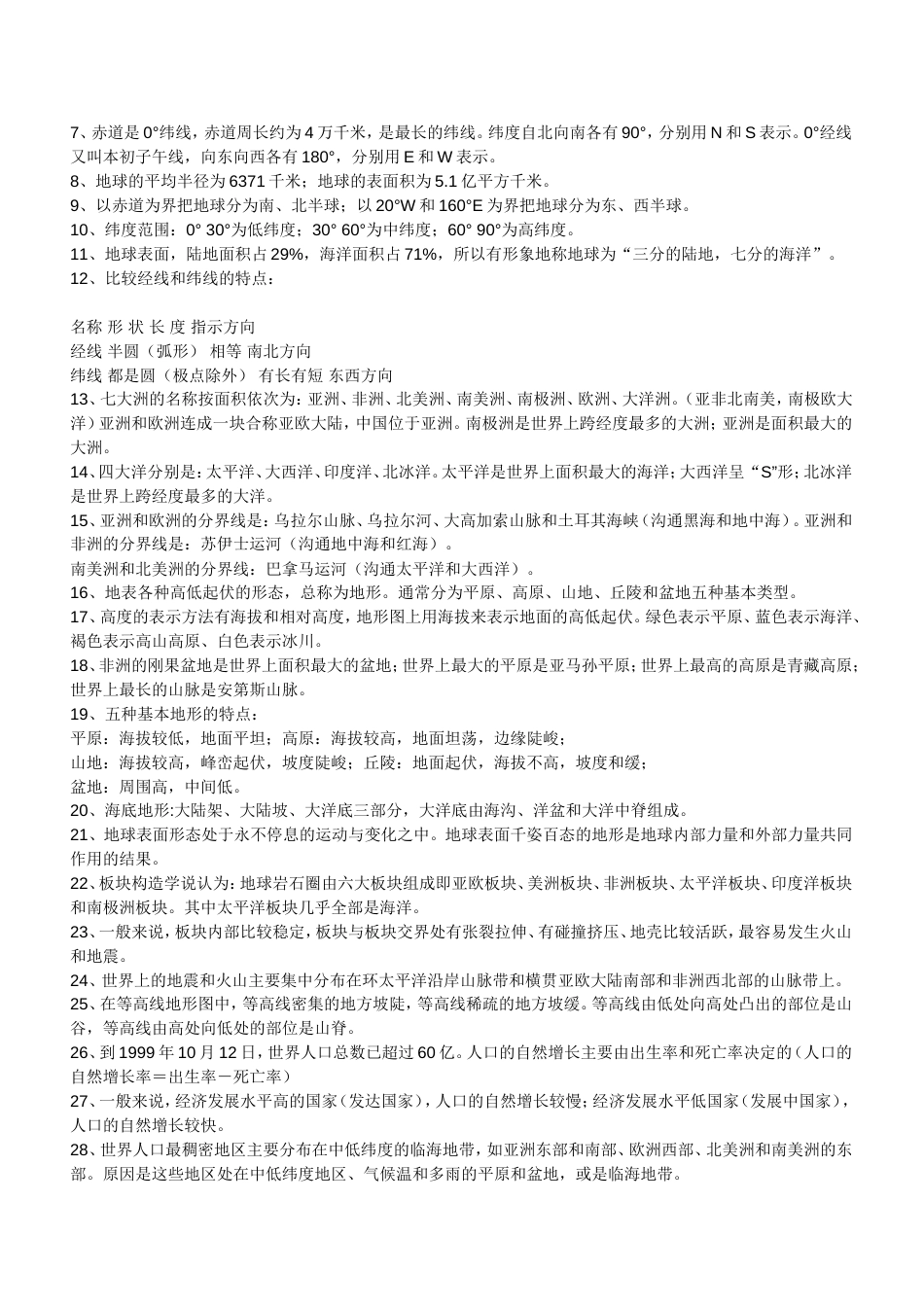 七年级地理上册及下册复习提纲[共10页]_第3页