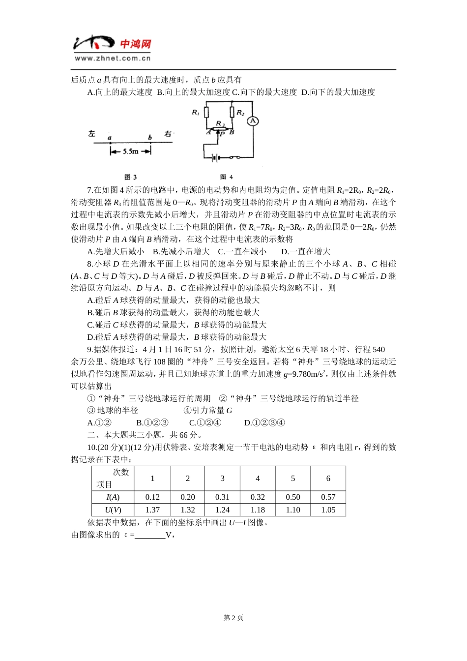 朝阳区2001高三物理第_第2页