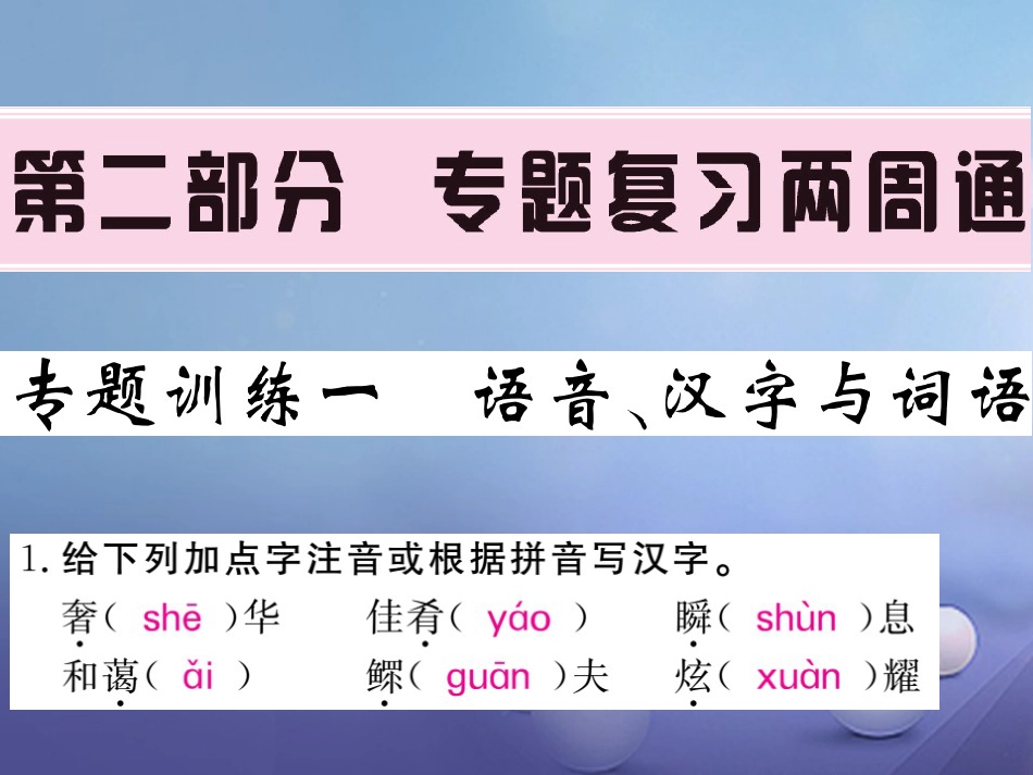 九级语文上册 专题一 语音、汉字与词课件 北师大版_第1页