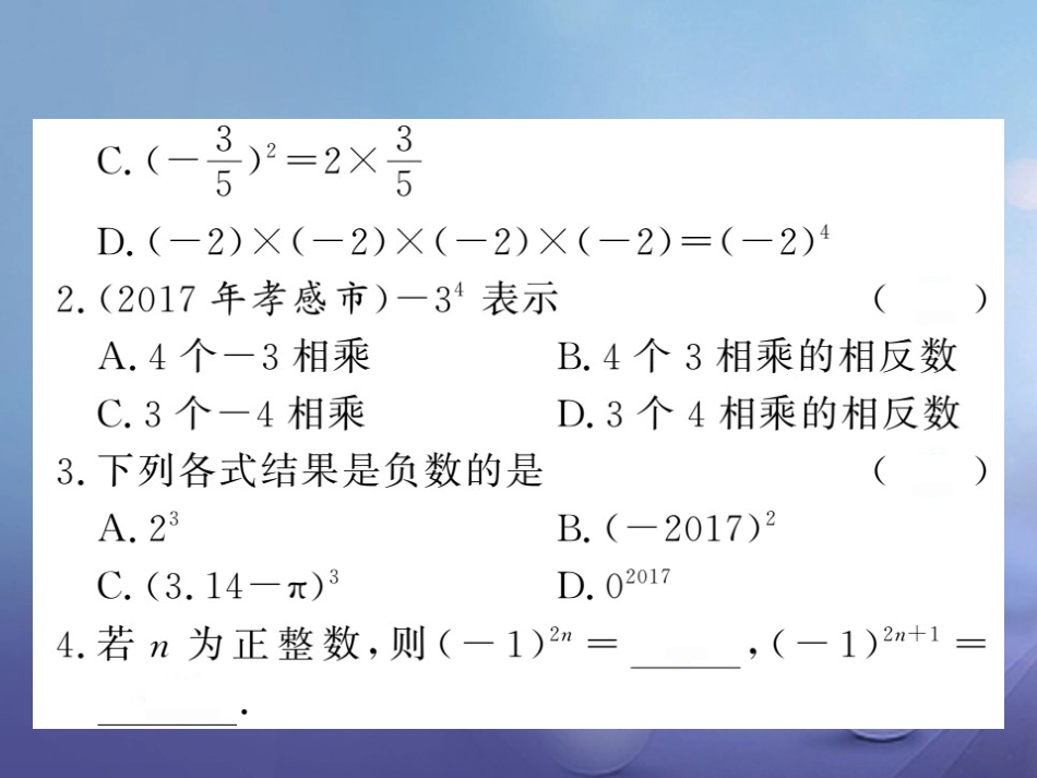 七级数学上册 .6 有理数的乘方课件 （新版）湘教版_第3页