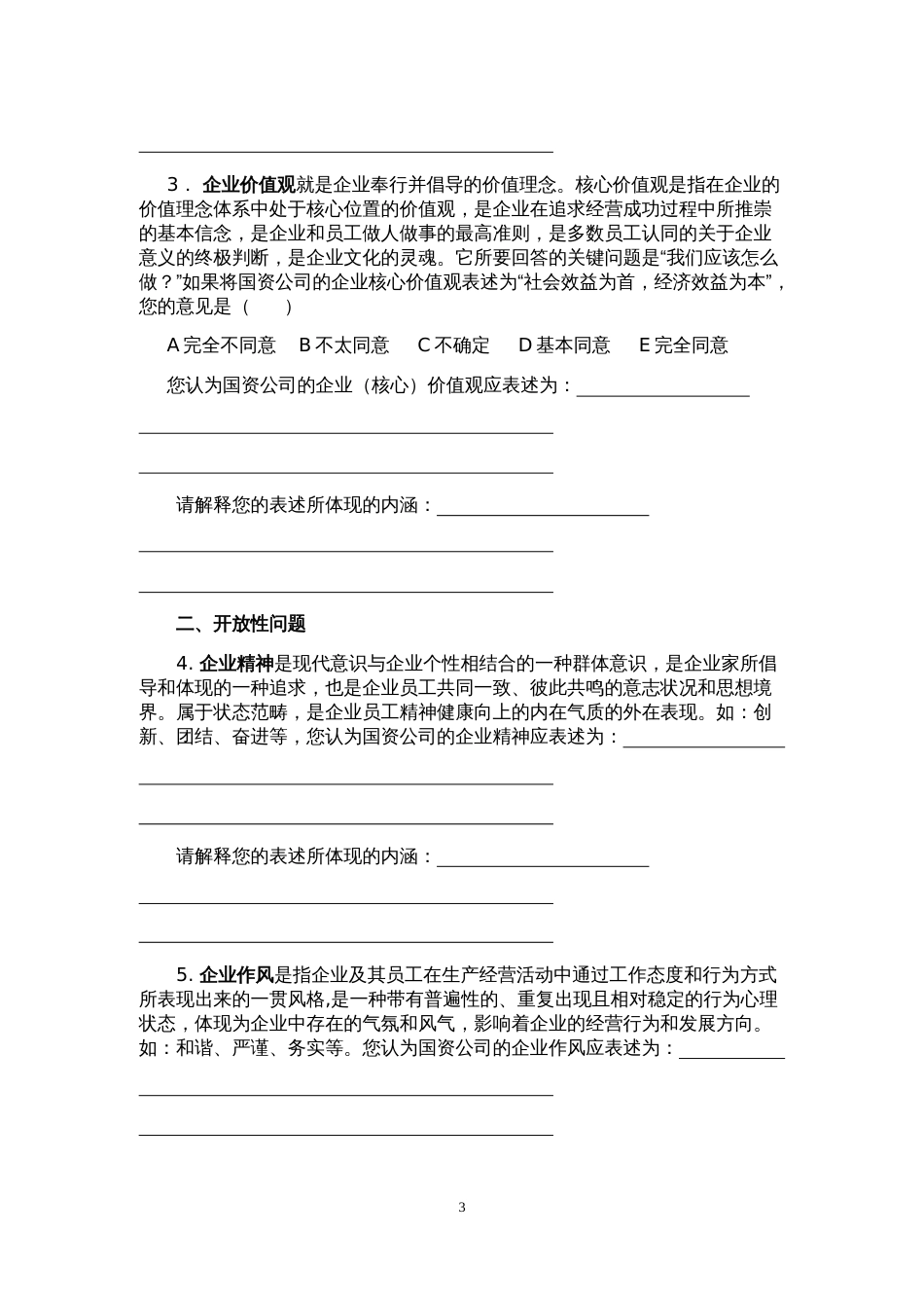 国资公司企业文化内涵体系征集意见建议问卷[共5页]_第3页